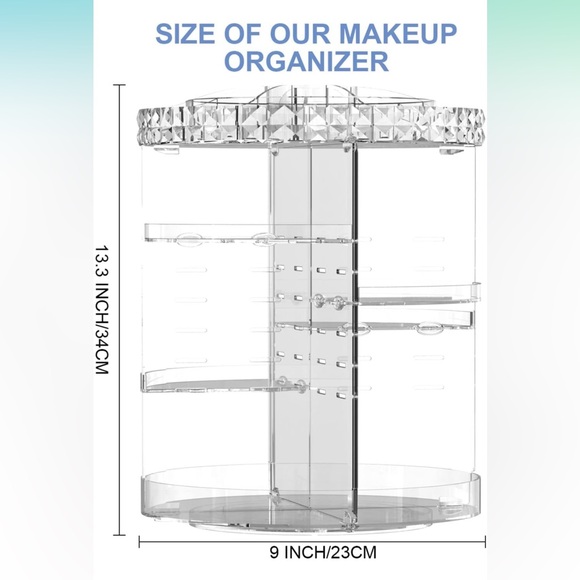 Clear large rotating makeup organizer - Picture 1 of 6